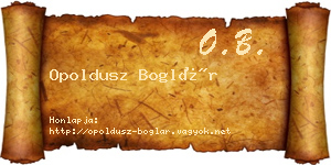 Opoldusz Boglár névjegykártya